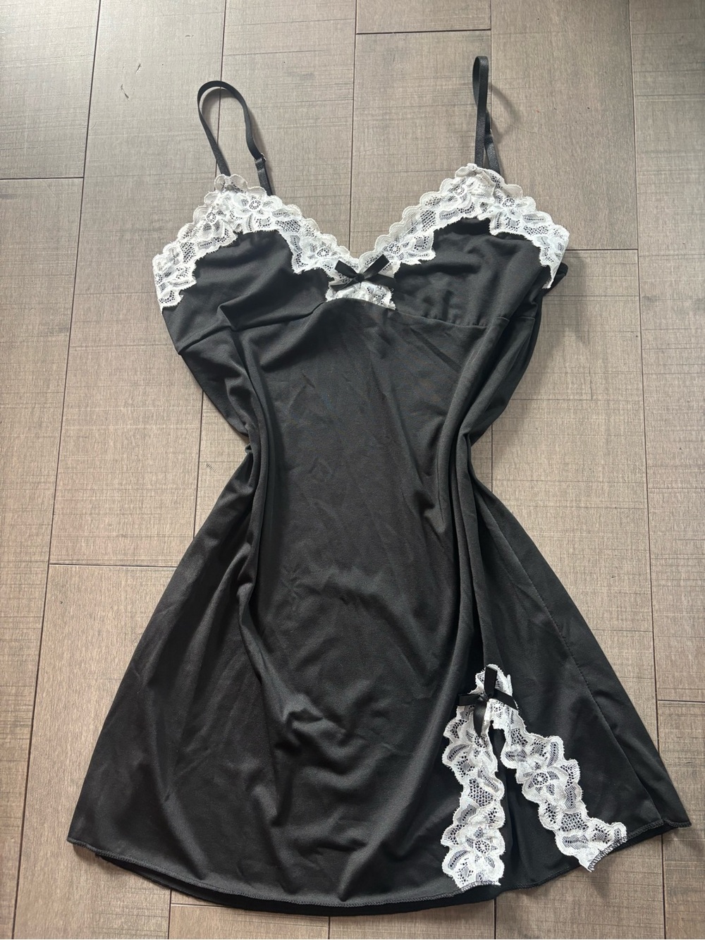 ⭐️2/$20⭐️Coquette Girl Black Lace-Trim Chemise Slip Dress